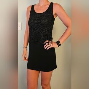 Black Poppy Festive Dress in Black. Size L